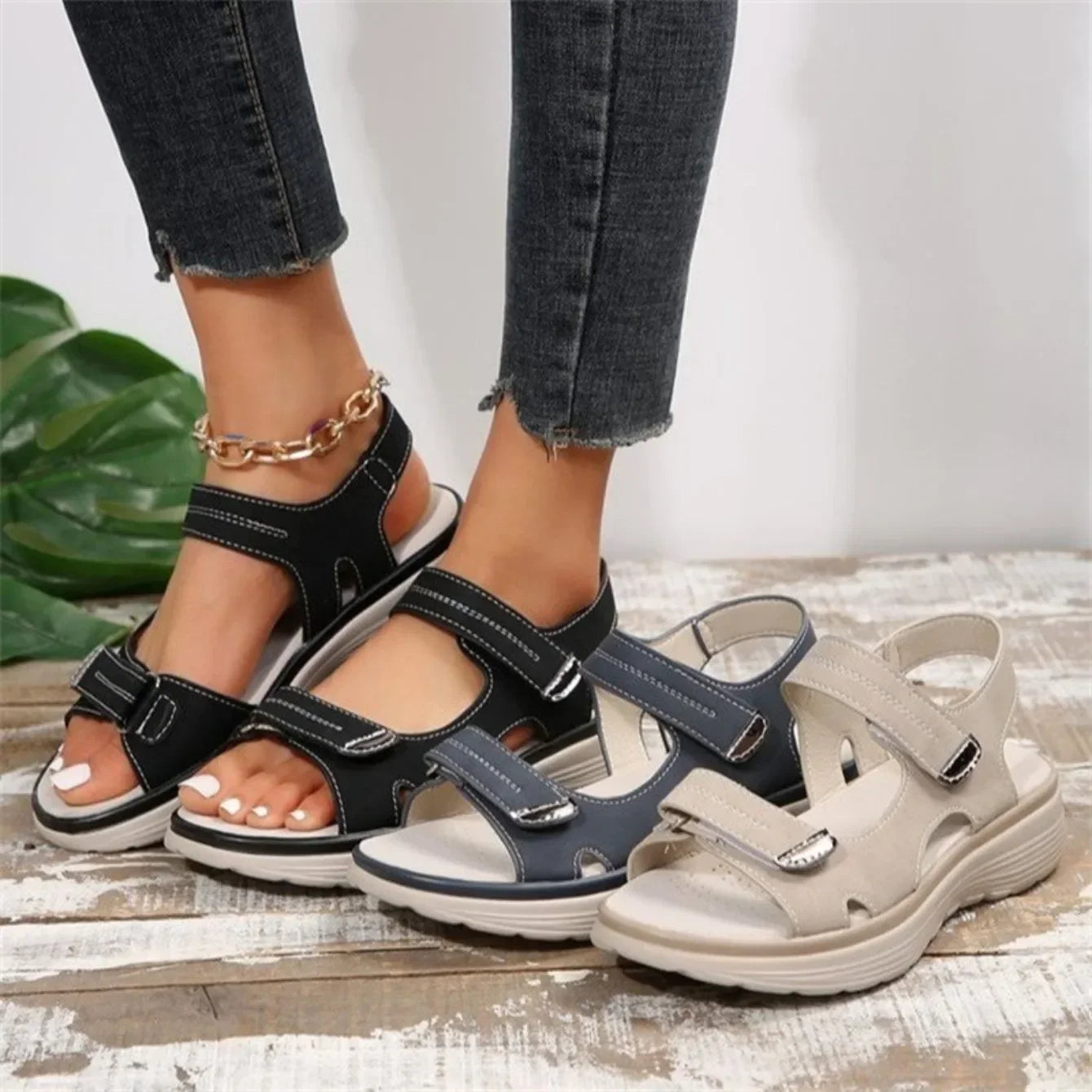 Sandalias Plataforma Mujer 2025 - Zapatos Viaje Playa Ligeras Duraderas