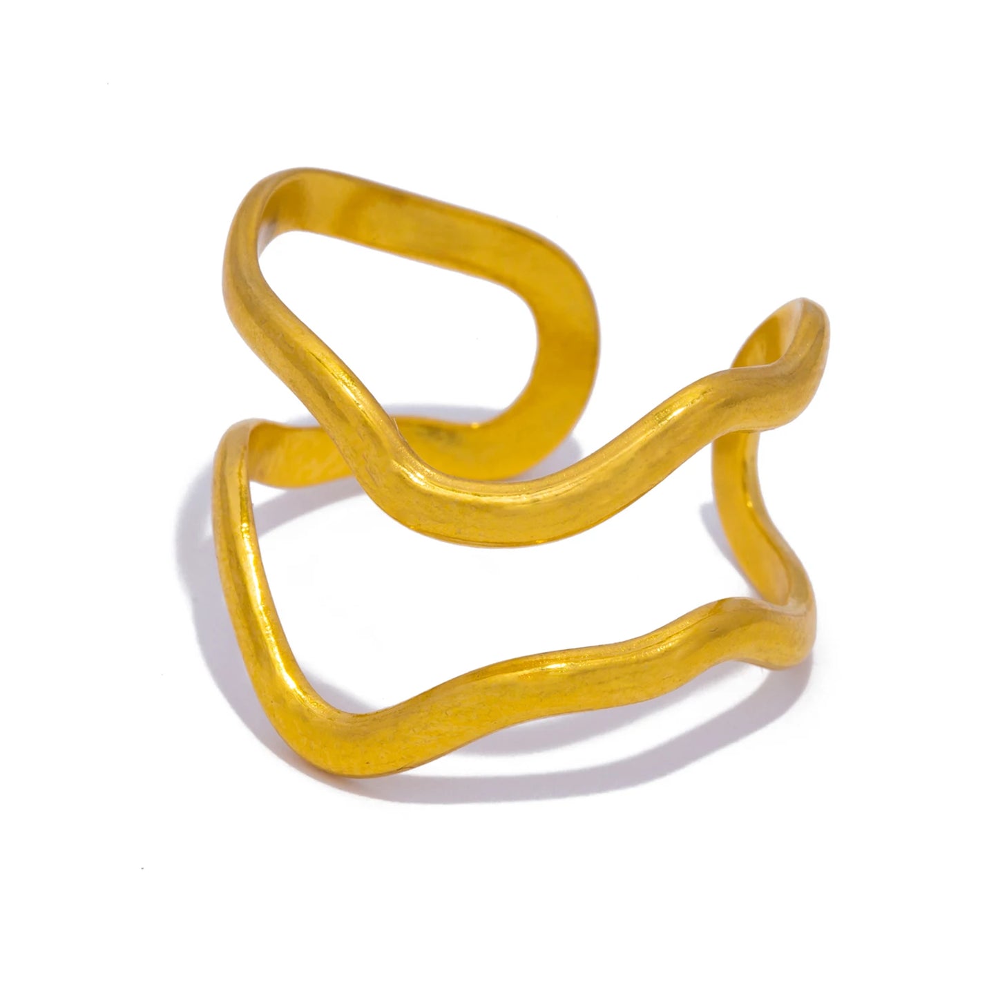 Anillo Doble Capa Ajustable - Acero Inoxidable Minimalista Hipoalergénico