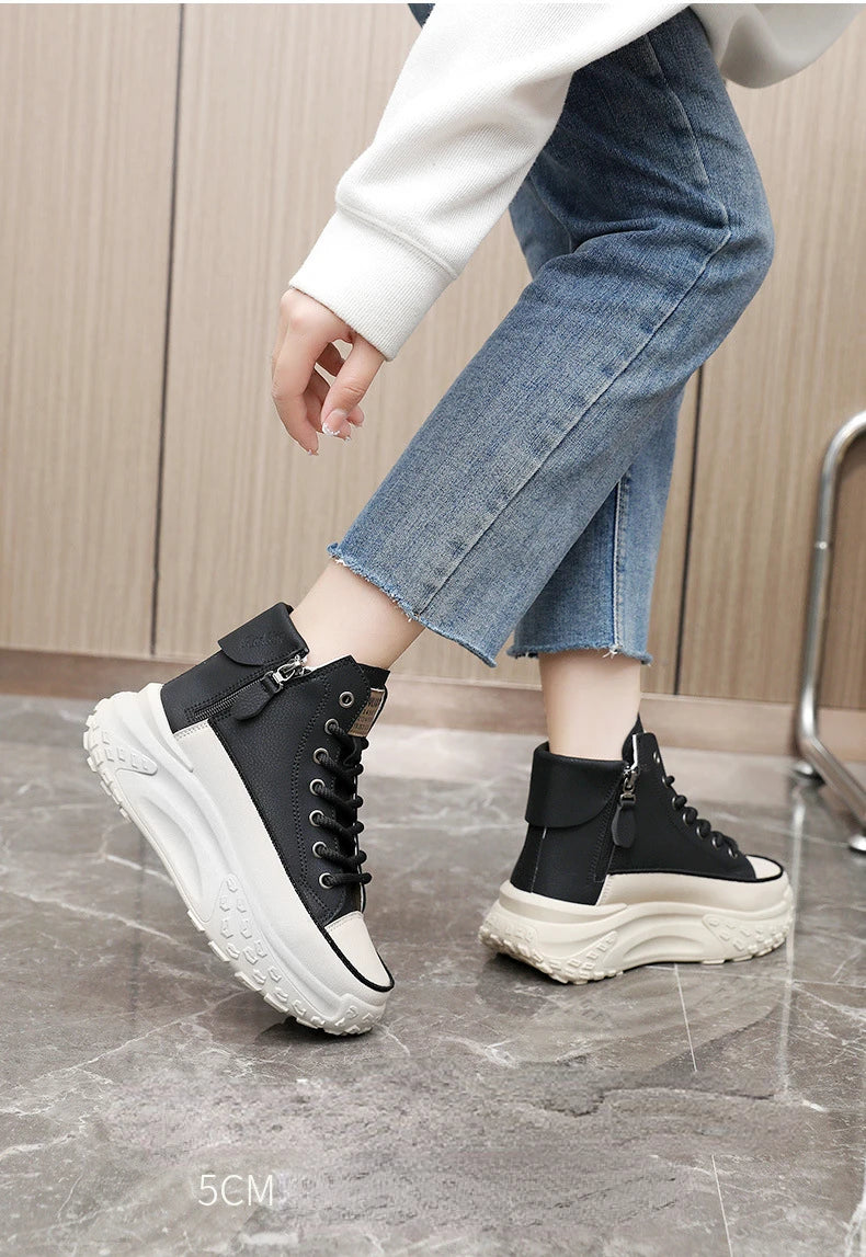 Sneakers Luxury High Top Mujer 2025 - Botas Plataforma Running Outdoor