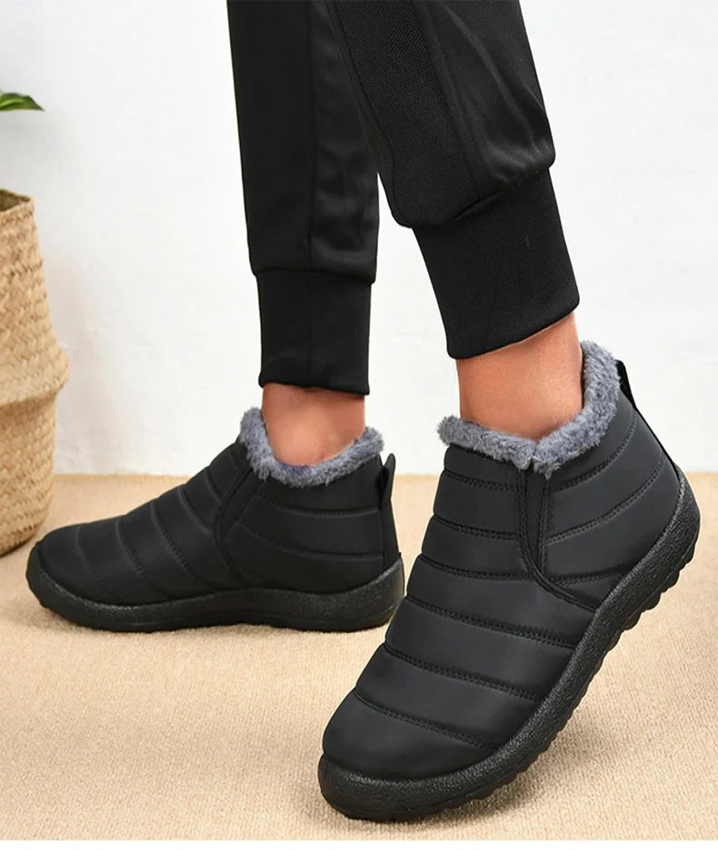 Botas Hombre Invierno 2025 - Botines Nieve Cálidos Forro Pelo Slip On