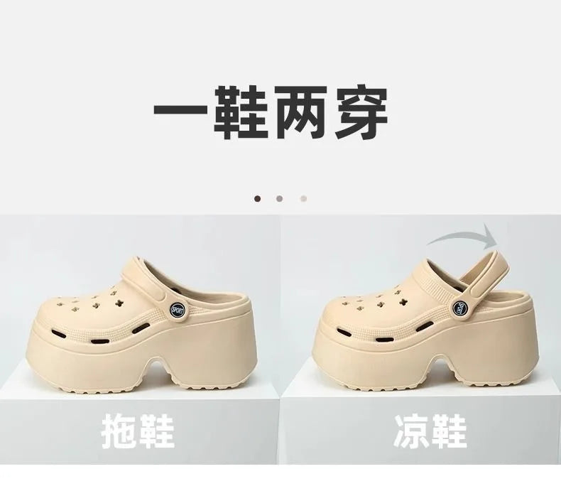 Zuecos Plataforma Chunky Mujer 2025 - Sandalias EVA Antideslizantes Verano