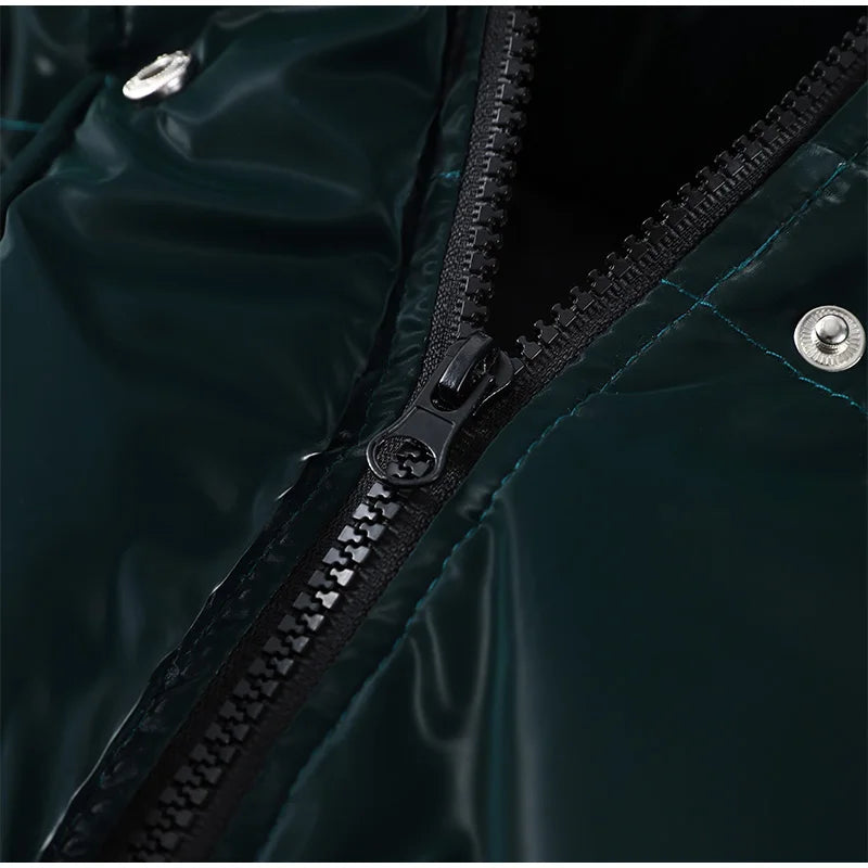 Abrigo Mujer Vintage Brillante - Abrigo Capucha Acolchado Cuello Alto 2025