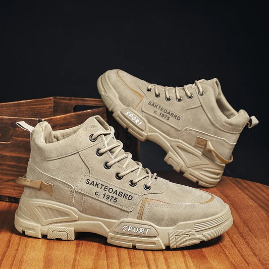 Botas Hombre Casual Suela Suave - Antideslizantes 4 Estaciones Trabajo Outdoor Estudiante Deportivas Fashion Youth Versátiles Trendy