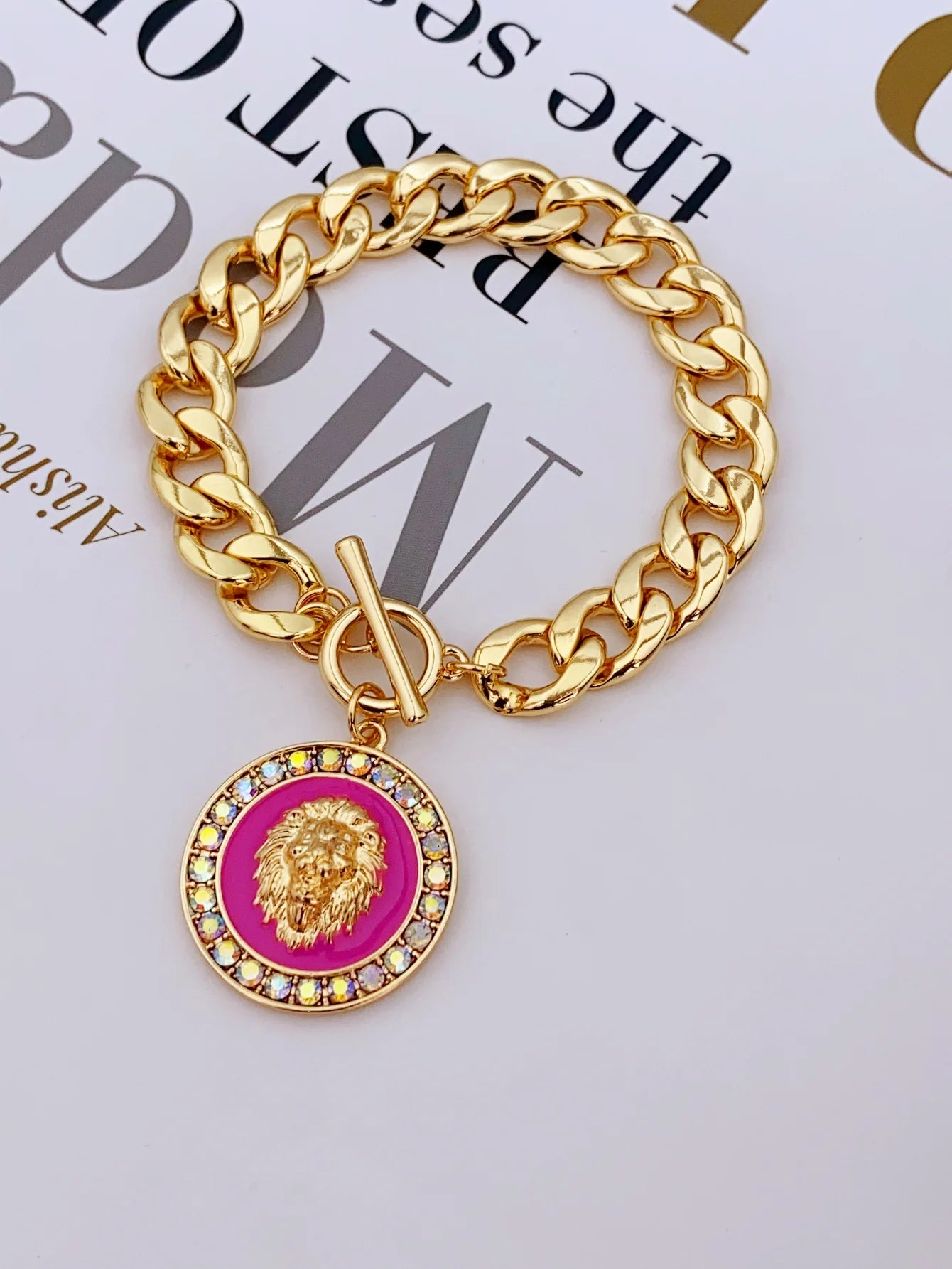 Pulsera Cabeza León Trenzada Unisex - Aleación Premium