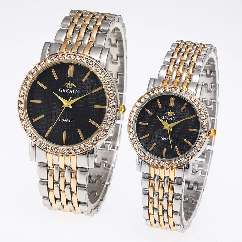 Reloj Pulsera Mujer Diamantes - Números Romanos Acero Pareja