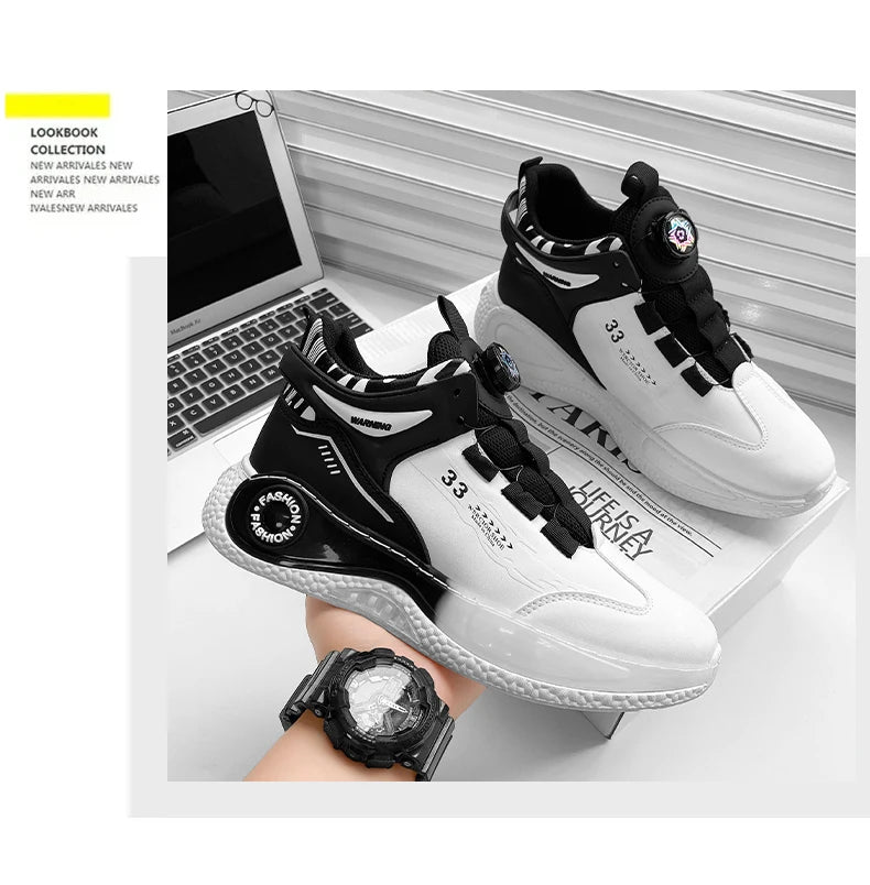 Sneakers Hombre Hebilla Giratoria - Cómodas Antideslizantes Cordones Duraderas Outdoor Actividades