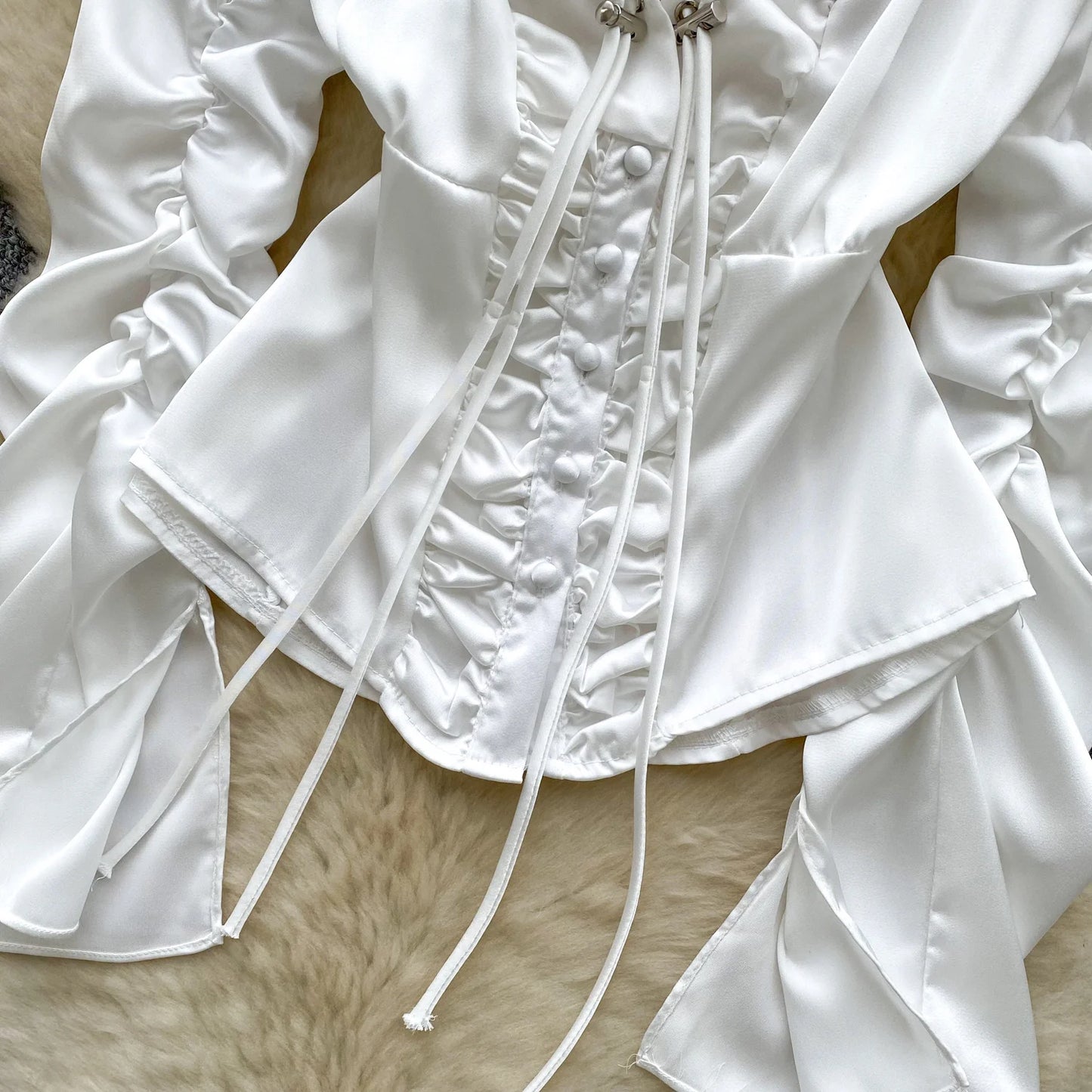 Blusa Mujer Sexy Encaje 2025 - Camisa Satén Cuello V Espalda Descubierta