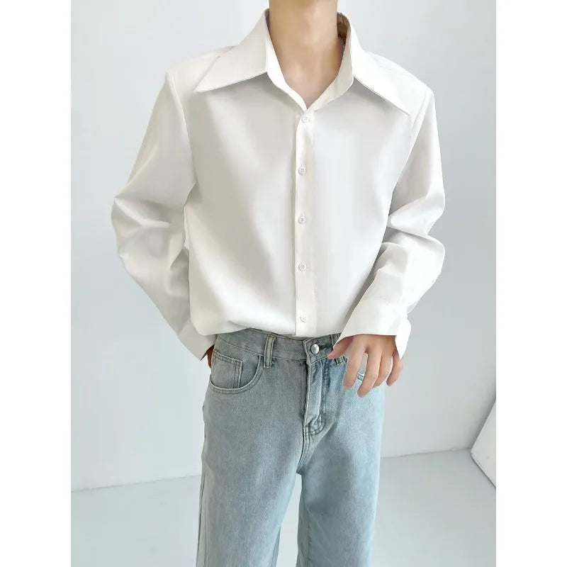 Camisa Hombre Casual Suelta Otoño - Manga Larga Trendy Brands Ins Joven