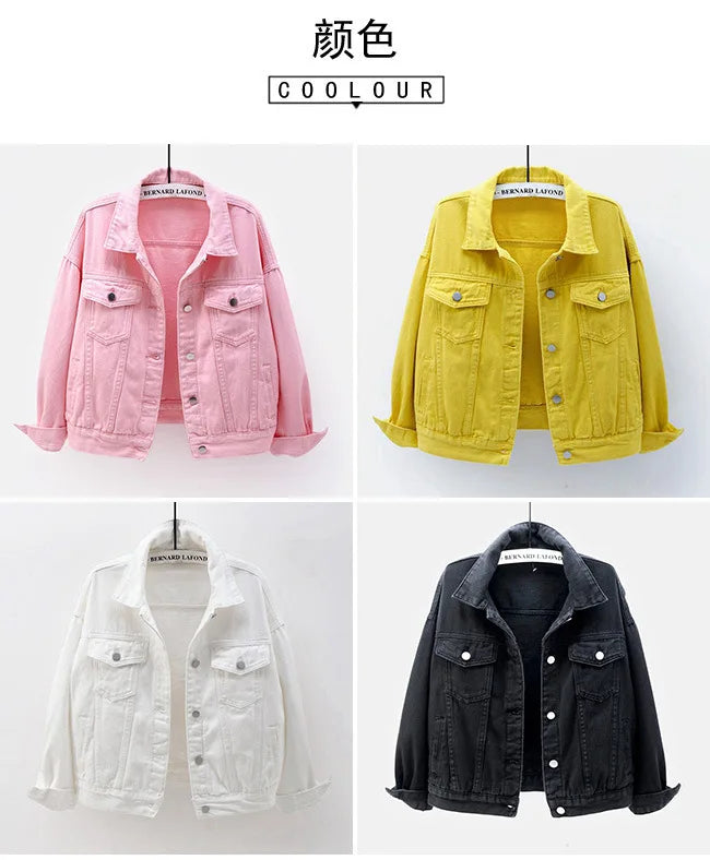 Chaqueta Denim Mujer Boyfriend - Jacket Jeans Oversize Colores 2023