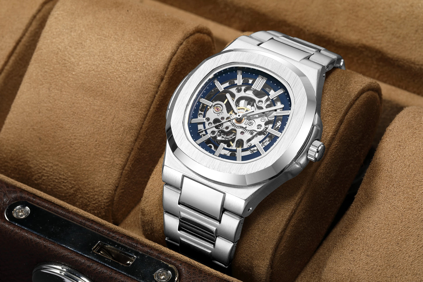 Reloj Mecánico Automático Skeleton Luxury 2023 - Cristal Zafiro Acero Inoxidable