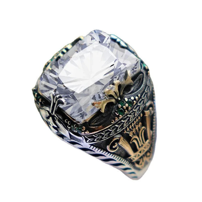 Anillo Hombre Jade Retro - Elegante Banquete Fiesta
