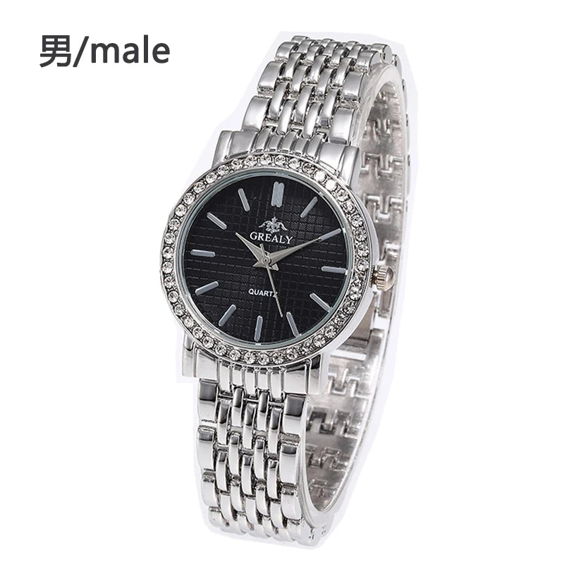 Reloj Pulsera Mujer Diamantes - Números Romanos Acero Pareja