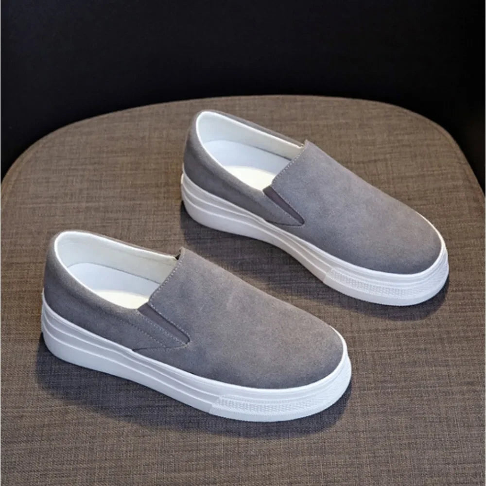 Zapatos Primavera Mujer Piel - Sneakers Lazy Plataforma Suela Gruesa Ligeros