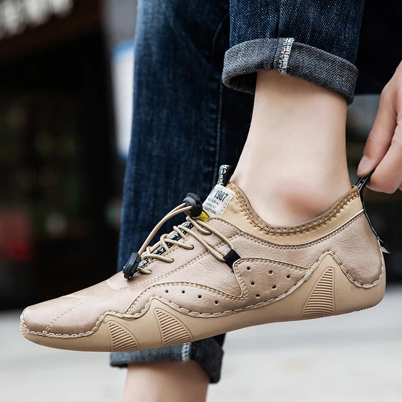 Sneakers Cuero Hombre Conducción 2024 - Casual Fashion Impermeables Luxury Mocasines Vestir