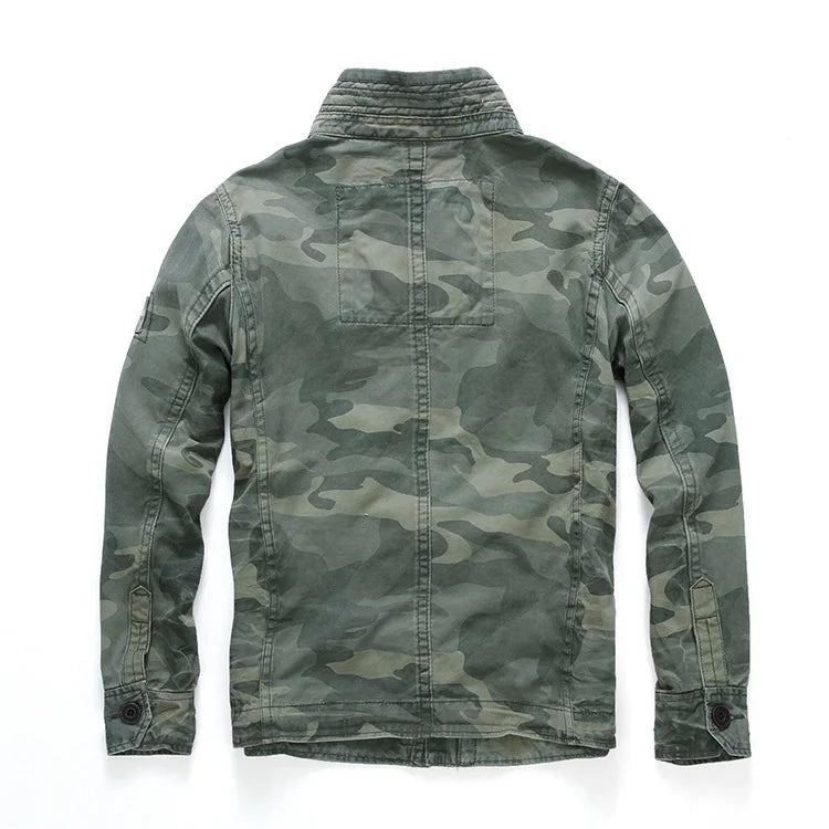 Chaqueta Hombre Denim Cargo M65 - Multi-Bolsillos Outdoor Casual Militar