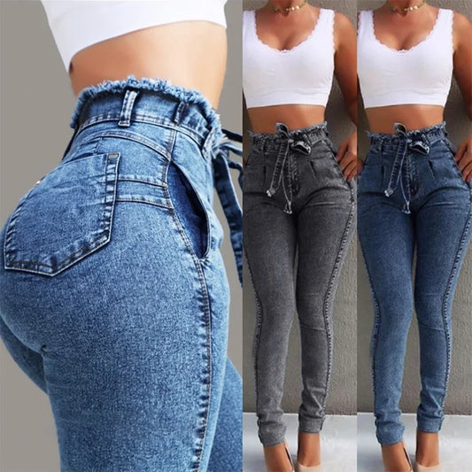 Vaqueros Mujer Cintura Alta Slim Stretch - Jeans Ajustados Push Up Tallas Grandes