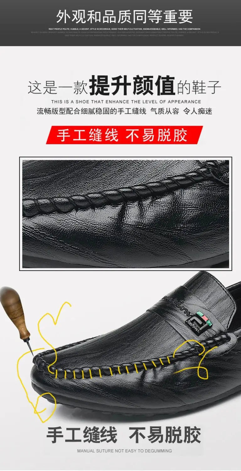 Mocasines Hombre Blancos Cuero - Vestir Casual Slip-On Primavera Otoño Designer