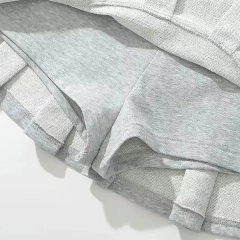 Falda Y2K Mini Mujer Plisada - Falda Cintura Baja Gris Vintage Sexy