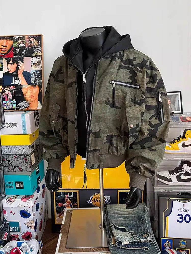 Chaqueta Bomber Camuflaje Americana Retro - Jacket Cortavientos Hombre