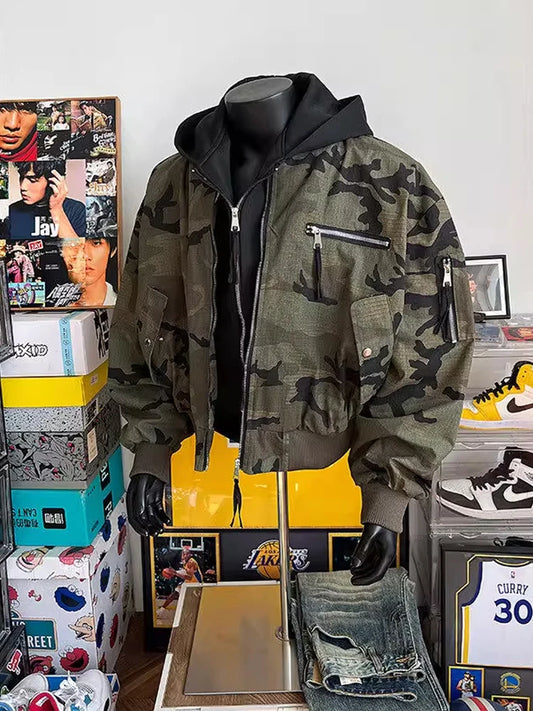 Chaqueta Bomber Camuflaje Americana Retro - Jacket Cortavientos Hombre