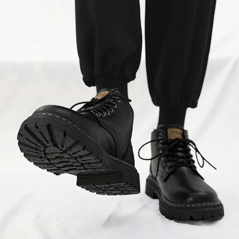 Botas Hombre 2024 Cuero Altas - Casual Fashion Retro All-Match Trabajo Desert