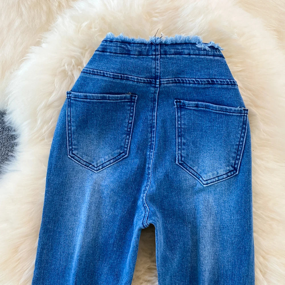 Jeans Acampanados Mujer Cintura Alta - Pantalón Coreano Otoño 2025