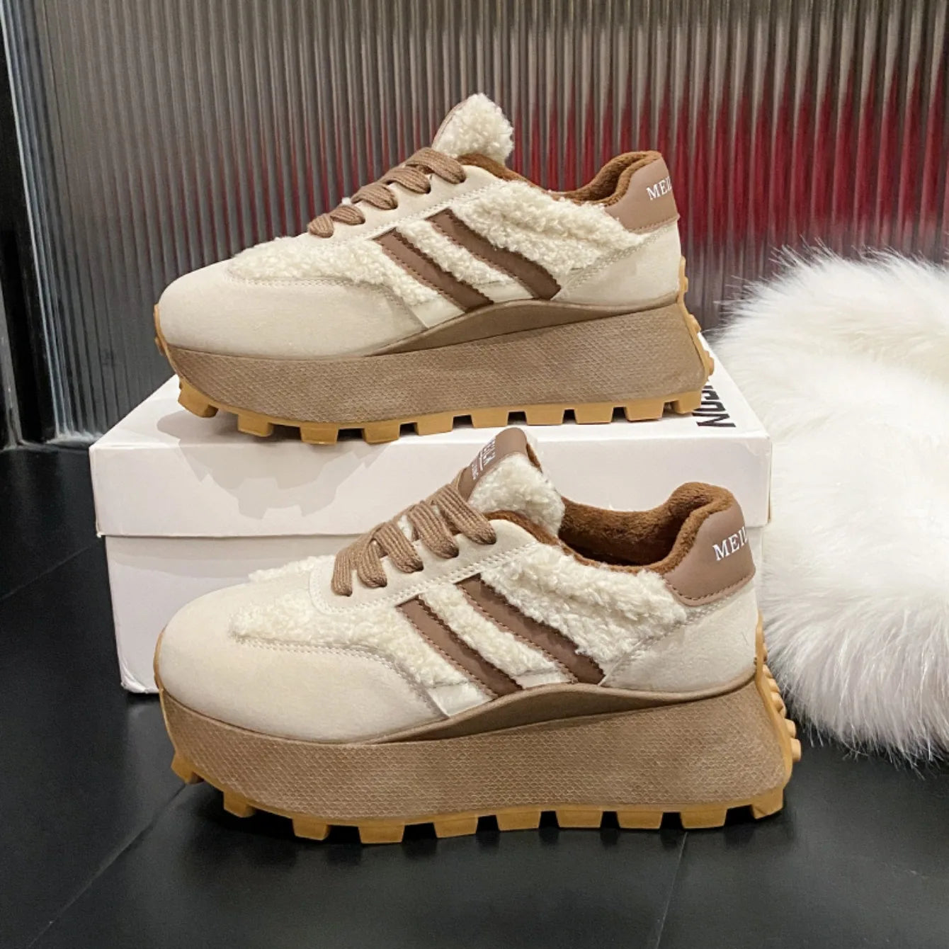 Zapatillas Mujer Invierno Deportivas - Suela Gruesa Cálidas Casual