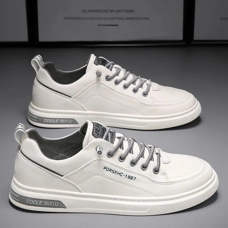 Sneakers Hombre Blancos Transpirables - Casual Fashion Conducción Walking Tennis Skate