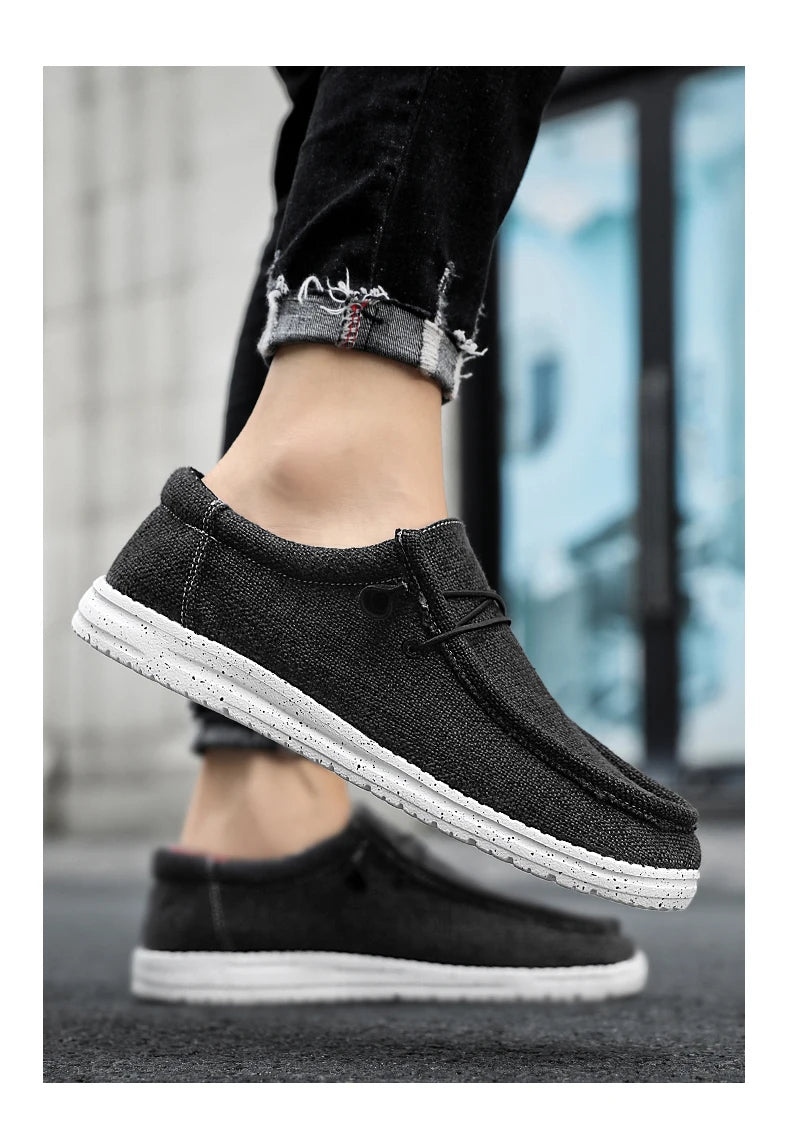 Zapatos Hombre Casual Transpirables - Ligeros Slip-On Planos Simples Cómodos Color Sólido Suela Suave Loafers