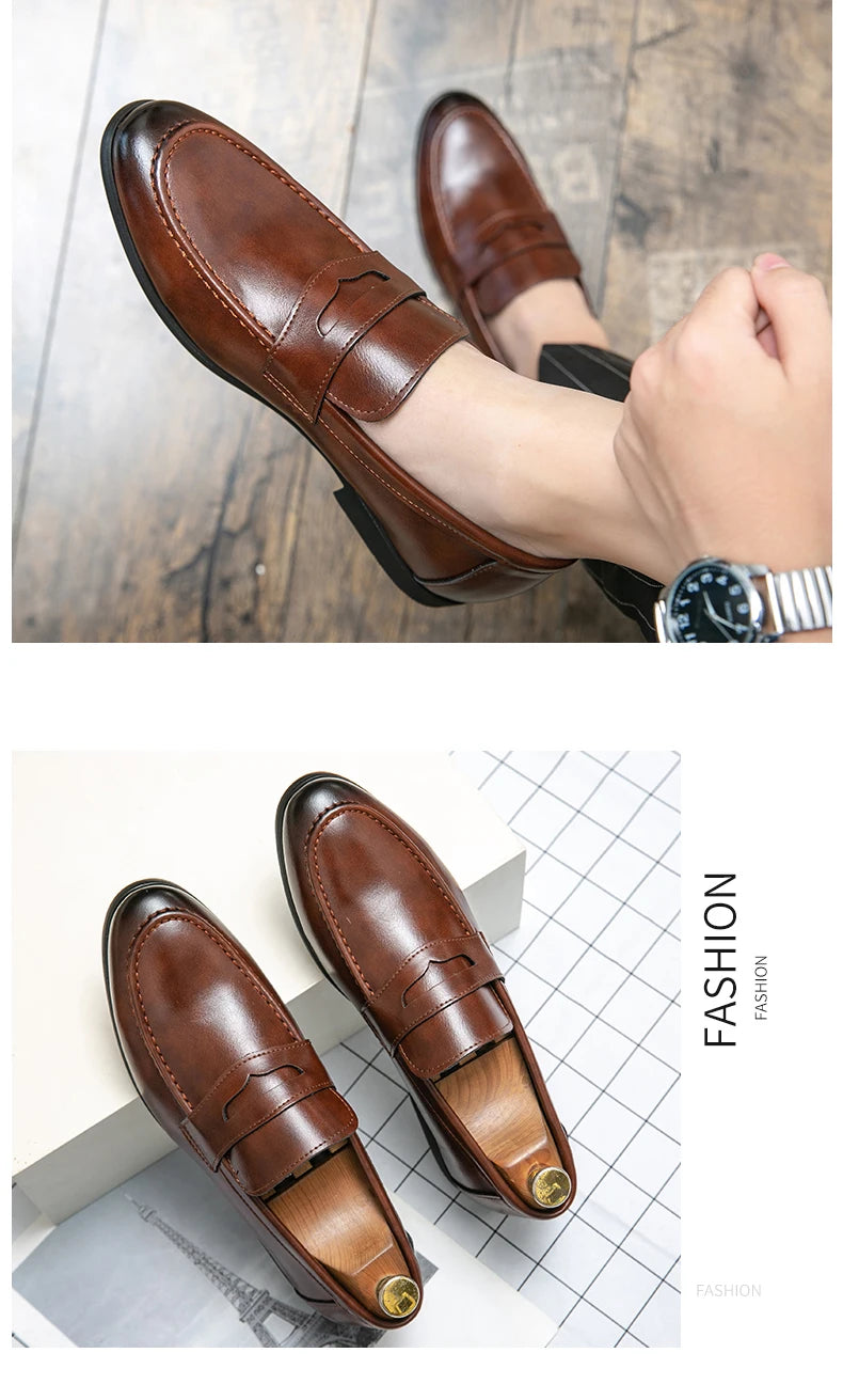 Zapatos de Vestir para Hombre - Mocasines Elegantes Cuero Business Formal