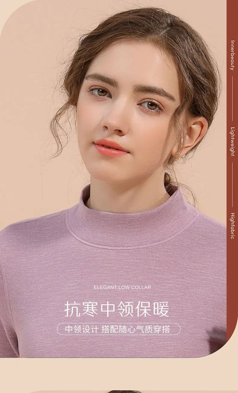 Ropa Interior Térmica Mujer Invierno - Conjunto Camiseta Pantalón Terciopelo Cálido