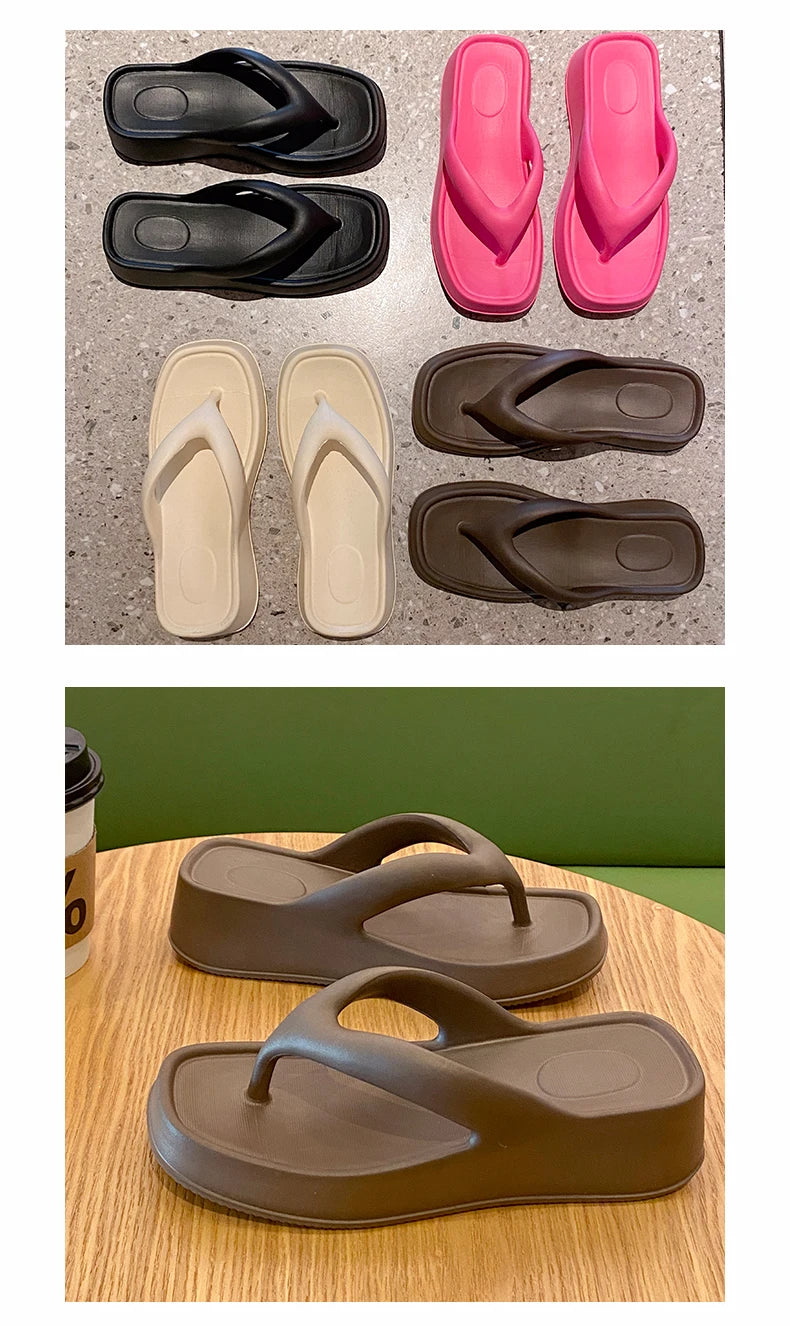 Chanclas Mujer Elegantes Transpirables - Sandalias Tacón Medio Outdoor Versátiles