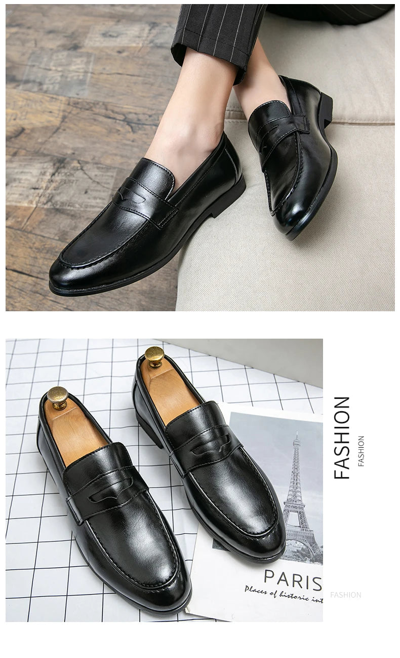 Zapatos de Vestir para Hombre - Mocasines Elegantes Cuero Business Formal