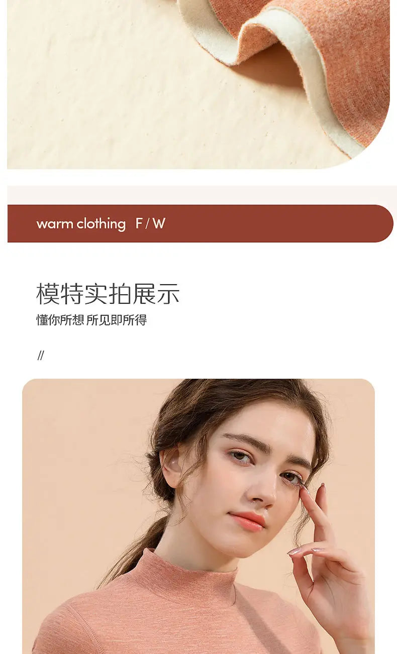 Ropa Interior Térmica Mujer Invierno - Conjunto Camiseta Pantalón Terciopelo Cálido