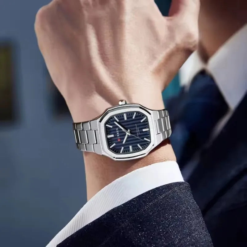 Reloj CURREN 8458 para Hombre - Cuarzo Business Resistente al Agua con Correa de Acero