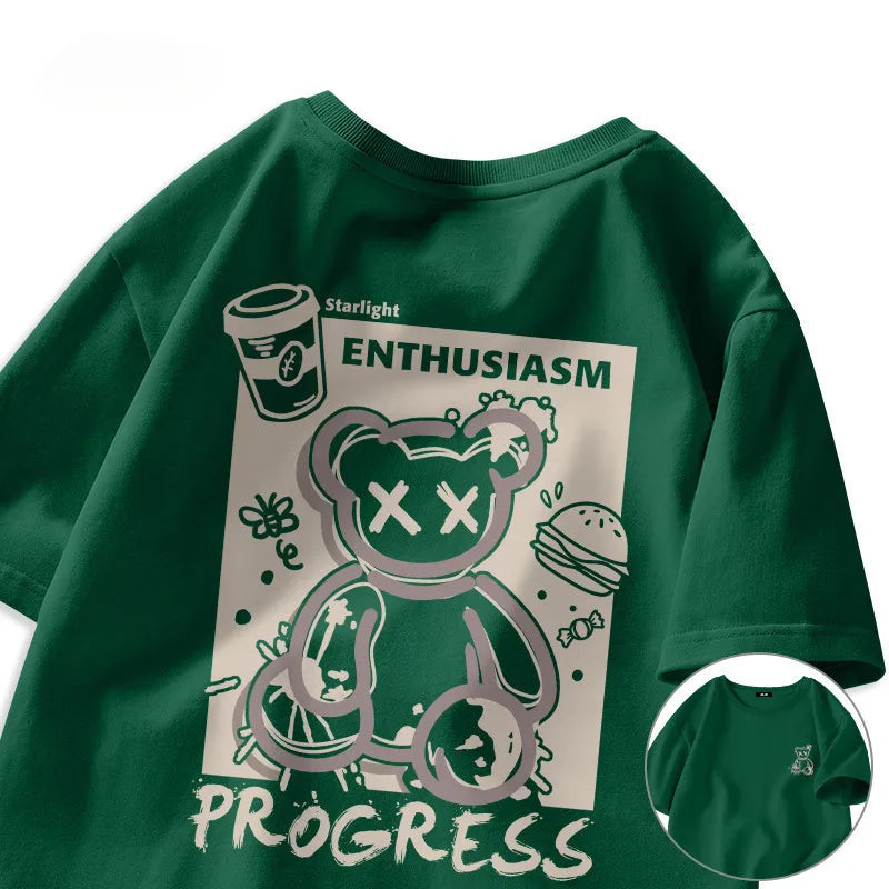 Camiseta Graffiti Street Bear Retro - Manga Corta Vintage