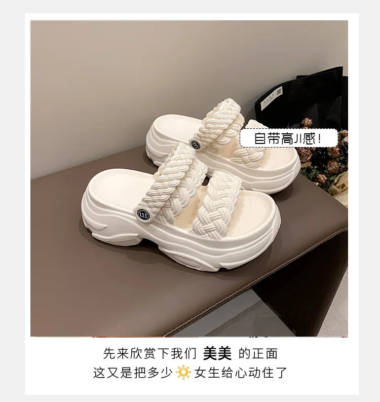 Sandalias Plataforma Mujer Playa - Chanclas Suela Gruesa Antideslizantes Ligeras Verano