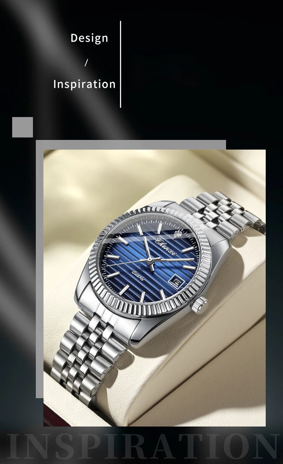 Reloj CHENXI 004D Hombre - Cuarzo Resistente al Agua con Calendario Luminoso