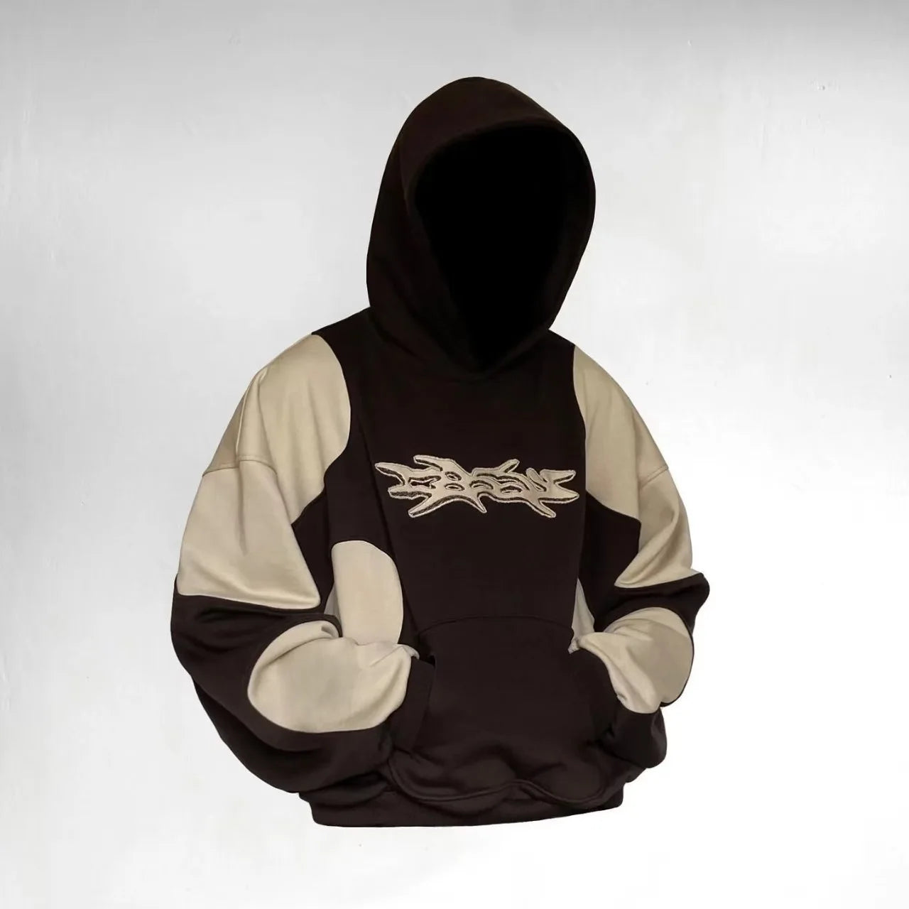 Sudadera Goth Harajuku Hombre - Hoodie Y2K Patrón Negro Gris Otoño