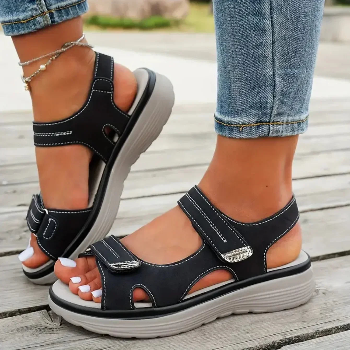 Sandalias Plataforma Mujer 2025 - Zapatos Viaje Playa Ligeras Duraderas