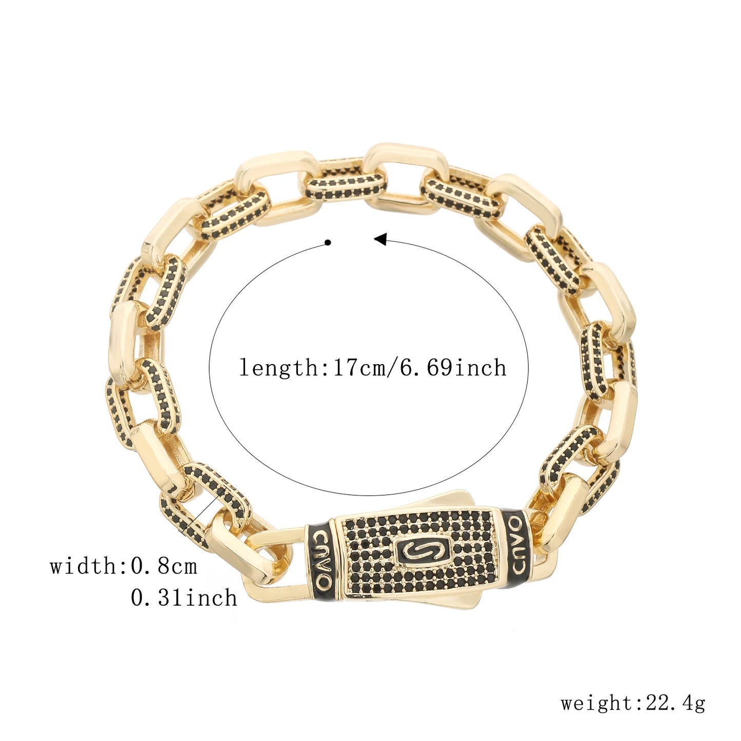 Pulsera Circonita Diamantes Mujer - Chapado Oro 14K Negocios Trendy