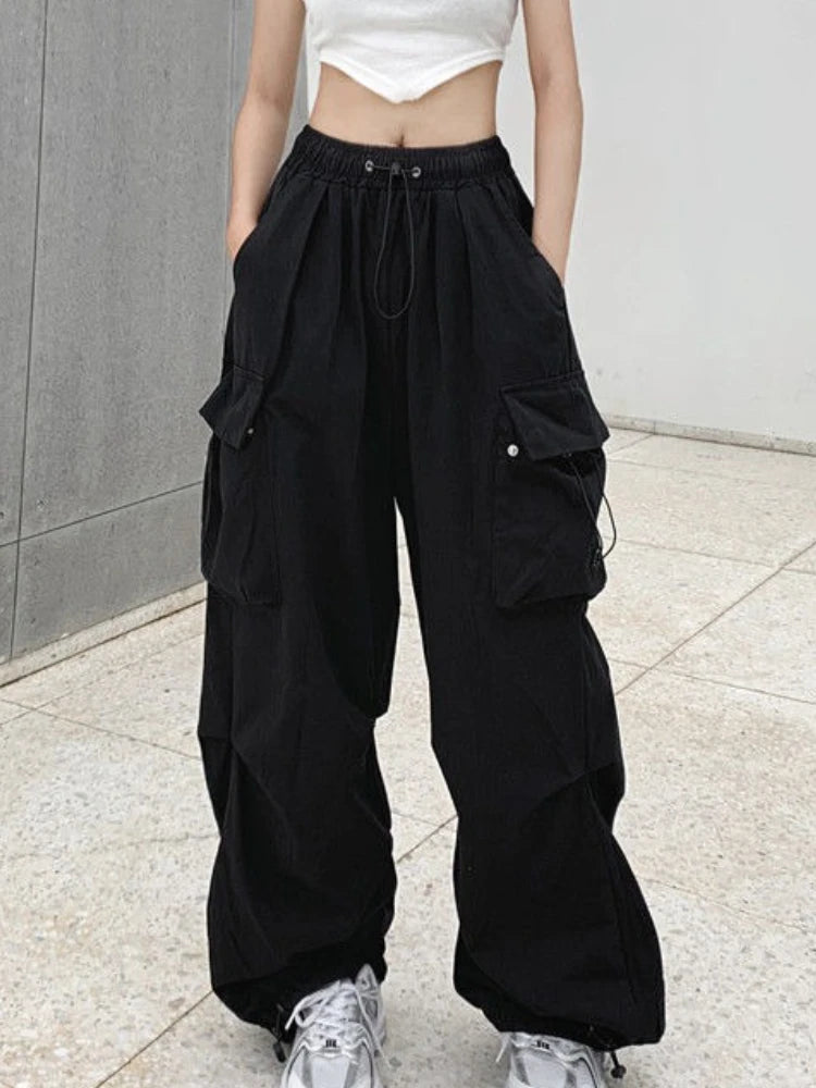 Pantalón Cargo Mujer Retro - Pantalón Streetwear Harajuku Cintura Alta