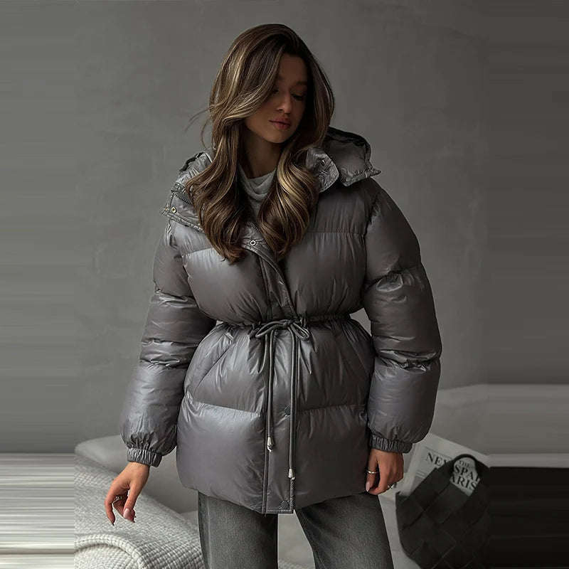 Chaqueta Mujer Cremallera Capucha - Chaqueta Acolchada Bolsillos Oversize 2025