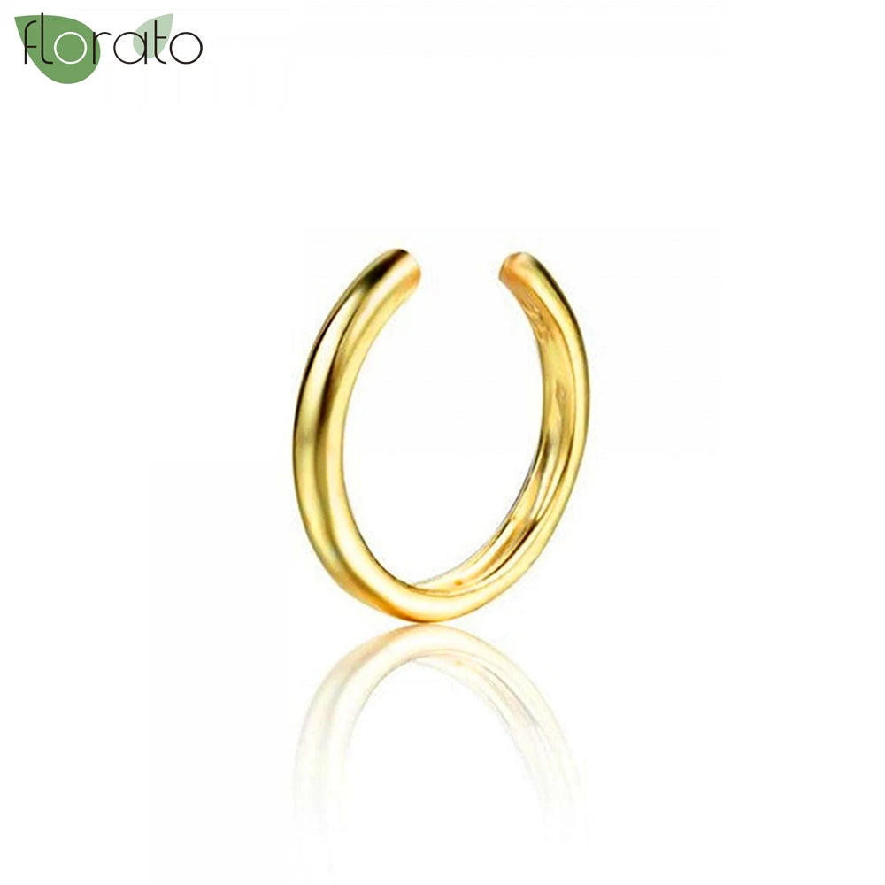 Pendientes Clip Dorado Minimalistas - Sin Perforación Cartílago Mujer