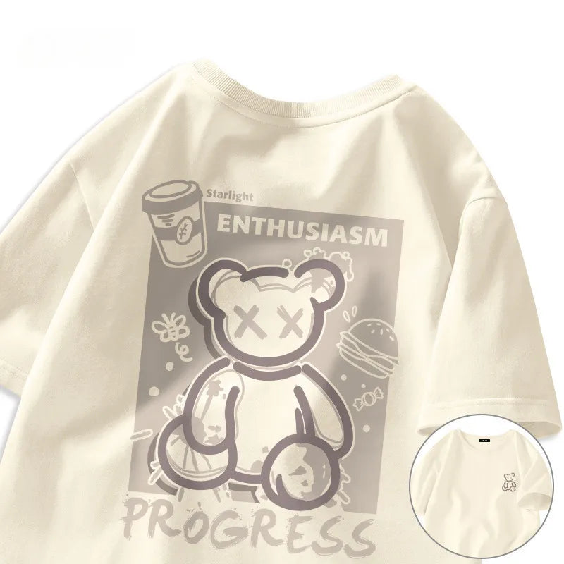 Camiseta Graffiti Street Bear Retro - Manga Corta Vintage