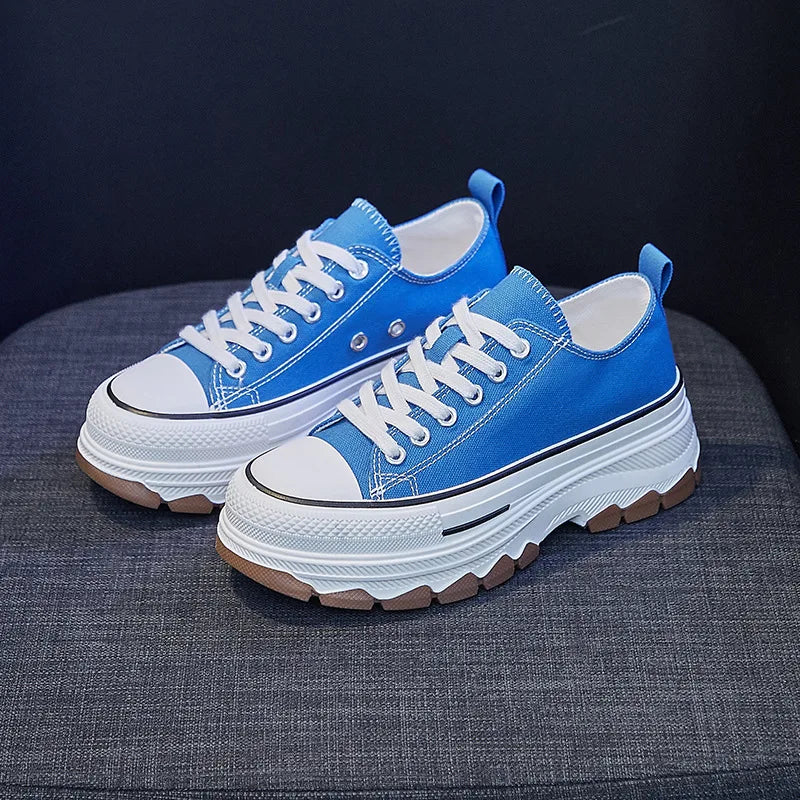Zapatos Canvas Designer Mujer Verano - Sneakers Plataforma Alta Fashion