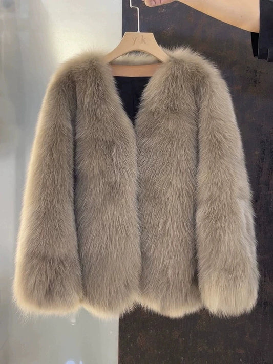 Abrigo Piel Sintética Mujer Zorro - Abrigo Medio Largo Lujo 2025