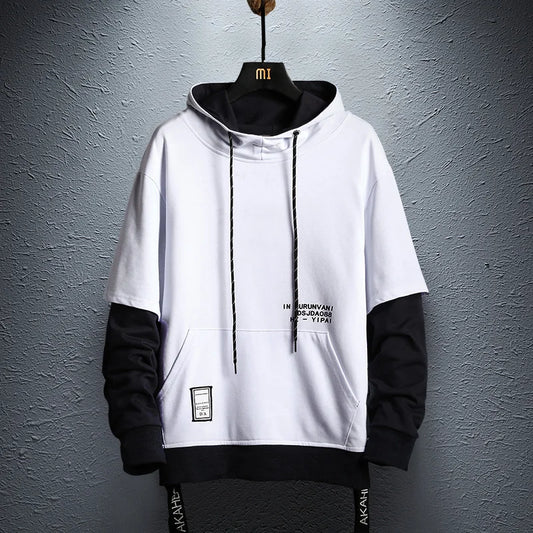 Sudadera Hombre Patchwork Hip Hop - Hoodie Pullover Streetwear Colorblock