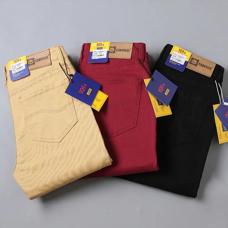 Vaqueros Blancos Hombre Slim Elásticos - Jeans Rectos Business Casual Alta Gama