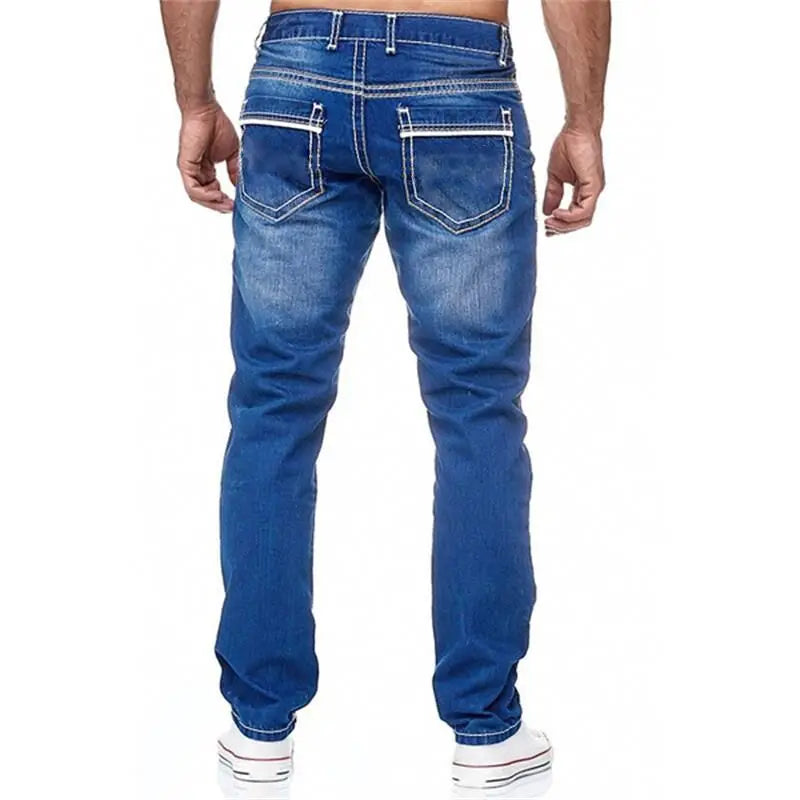 Vaqueros Negros Hombre Streetwear - Jeans Rectos Bolsillos Primavera Otoño Alta Calidad